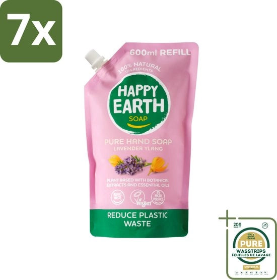 7 x Navollo per Sapone Mano con Lavanda Ylang - 100% Naturale - 600 ml - Confezione Grande - Navollo per Sapone Mano - Sapone Naturale per Mano - Sapone Vegan per Mano - Sapone con Lavanda - Sapone con Ylang