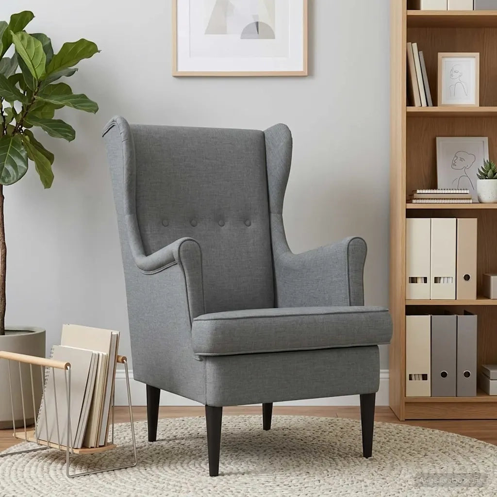 Poltrona-Divano Sedia-Poltroncina Grigio Scuro Tessuto 902275