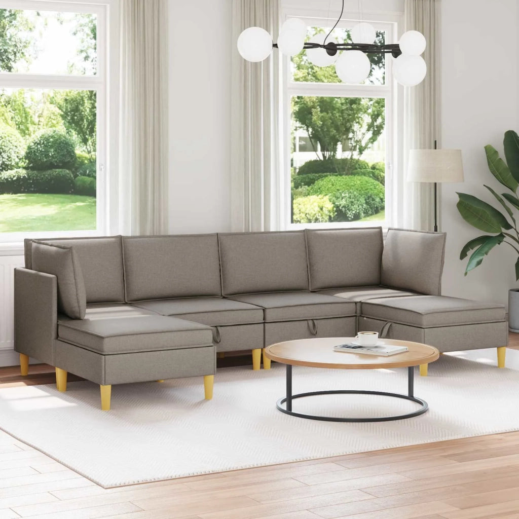 Set di divani modulari con spazio di archiviazione 6 pcs