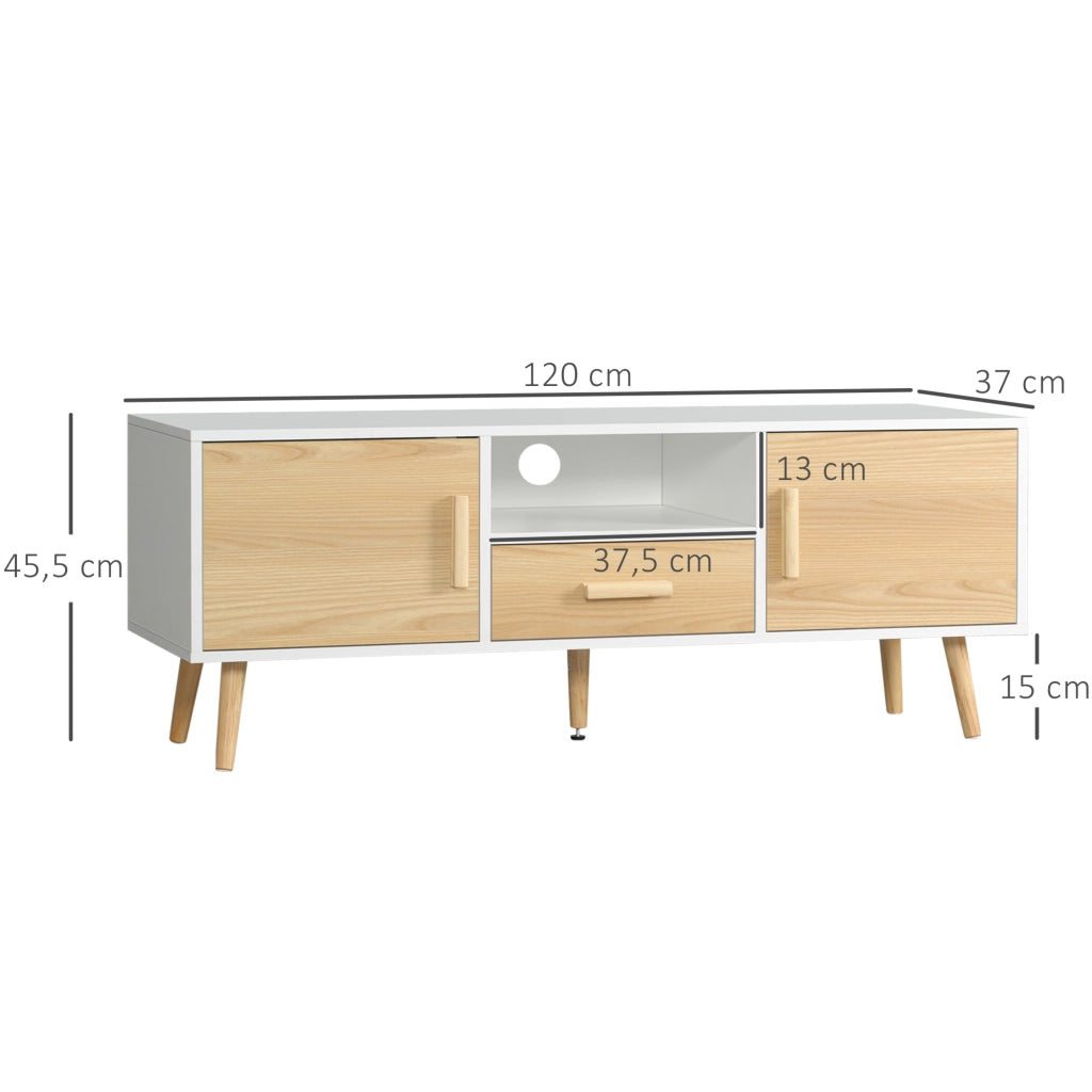 Mobile TV con cassetto e ante ¨C zephmum ¨C 120x37x45,5 cm