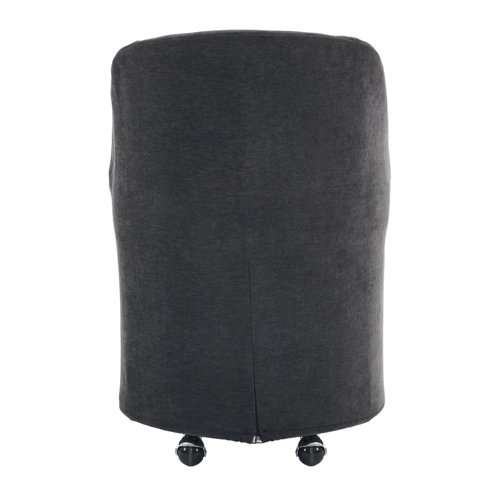 Set 2 Sedie da Pranzo Girevoli in Chenille Grigio