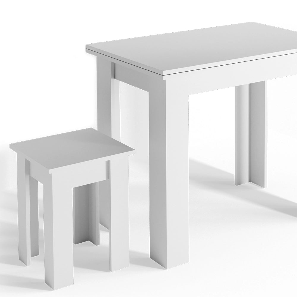 Vicco Tavolo da pranzo con sedia Bianco 90 x 60 cm
