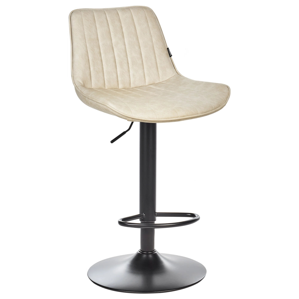 Set di 2 sedie da bar in pelle sintetica beige chiaro gambe in acciaio nero senza braccioli set da pranzo salotto soggiorno moderno