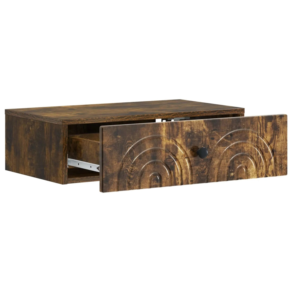 Tavolino da Parete Laterale 59 x 34,5 x 17 cm Rovere Fumo 898150