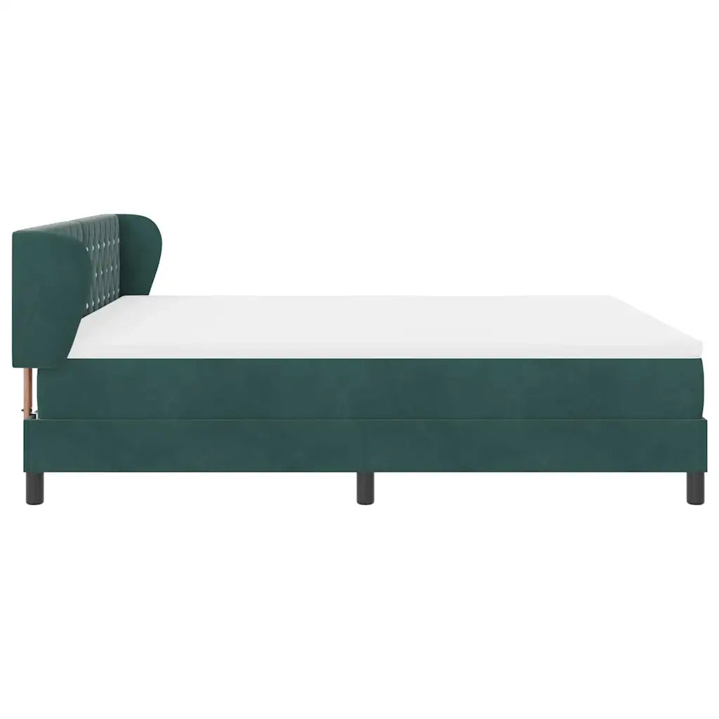 Letto a molle con materasso Verde scuro 180 x 200 cm Velluto 3340349