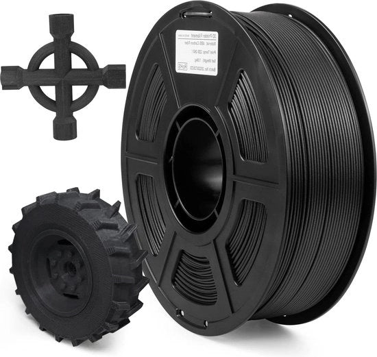 Filamento per Stampante 3D in Fibra di Carbonio 1,75mm - ABS Rilavato - Nero Opaco - 1KG Bobina