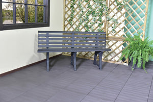 panchina 'isotta' antracite cm 148x56 h 75 cm cod:ferx.95543