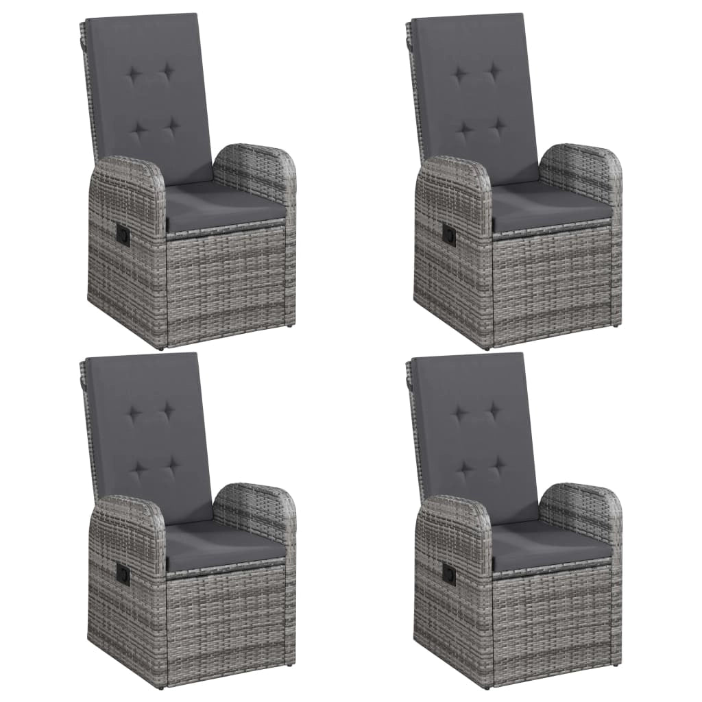 Set da pranzo da giardino per esterni 5 pezzi mobili grigi 02_0013776