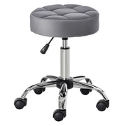 Sgabello Girevole Altezza Regolabile ¨C zephmum ¨C Grigio Chiaro Tessuto Schiuma Base Cromo 35x35x49-61cm
