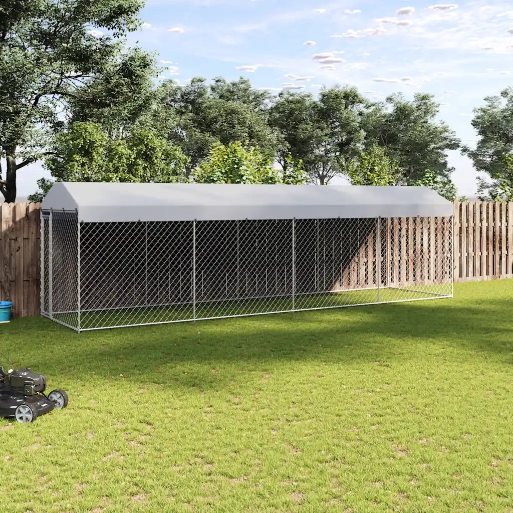 Recinzione per Cani da Esterno con Tetto 760x190x225 cm 145031