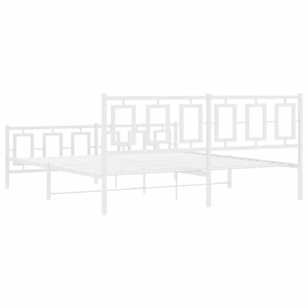 Giroletto con Testiera e Pediera-Struttura Letto Metallo Bianco 183x213 cm 266589