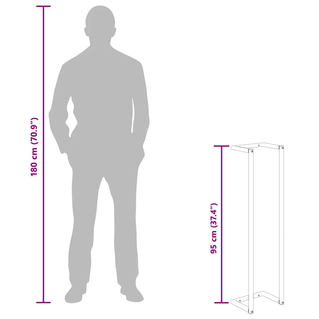 Portasciugamani da Terra Nero 25x20x95 cm Ferro CFW5401433