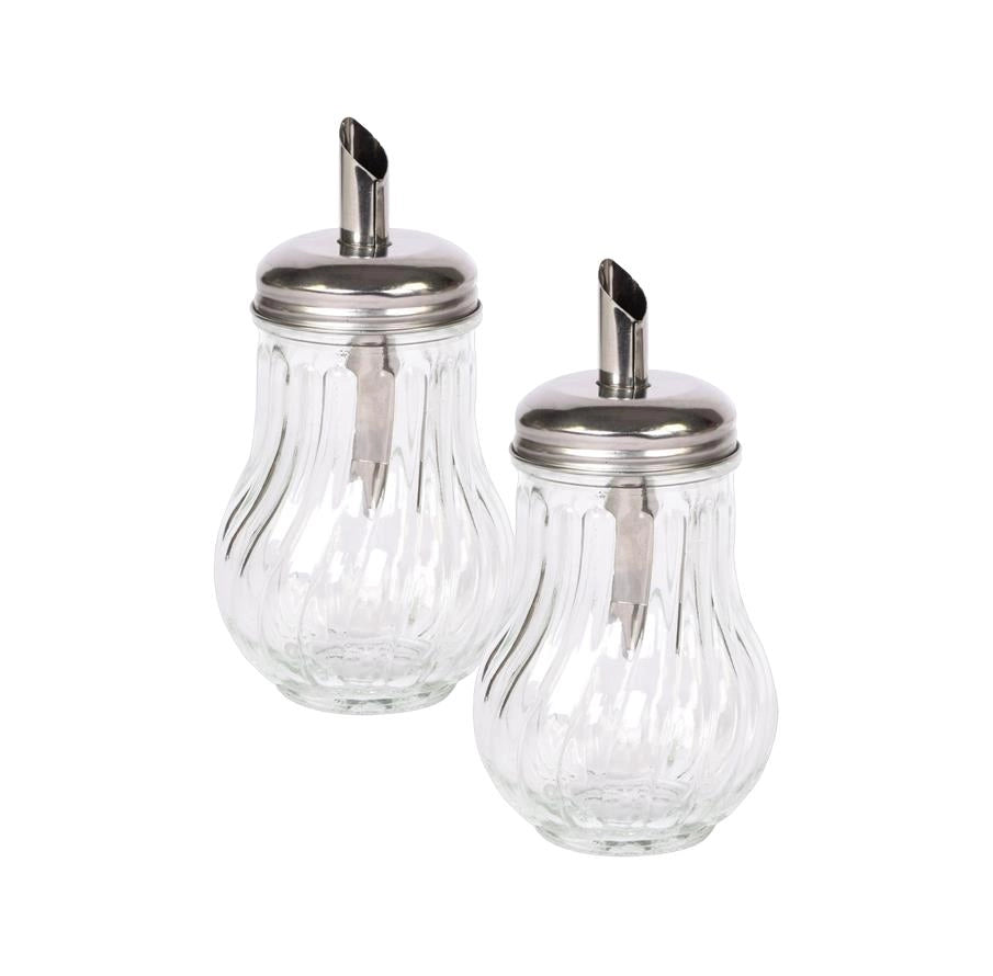 SET 2 PZ MAURY'S DOSAZUCCHERO IN VETRO E ACCIAIO7,5 X H 13 CM