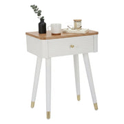Tavolino da salotto Fridal, Tavolo basso da caffè, Portariviste per divano, Ripiano da soggiorno, 45x32 h62 cm, Bianco e Marrone