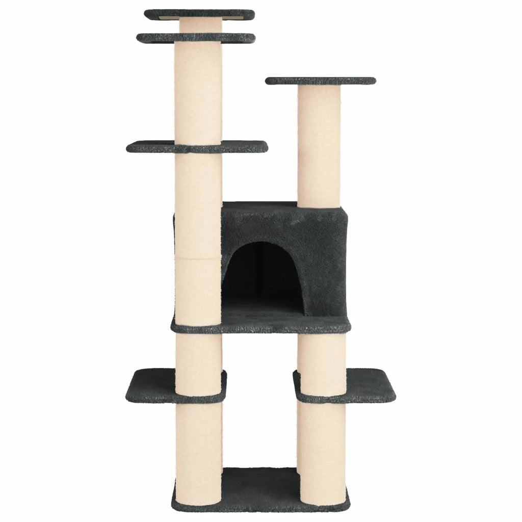 Albero per gatti con pali per graffiare in sisal Grigio Scuro 42033050