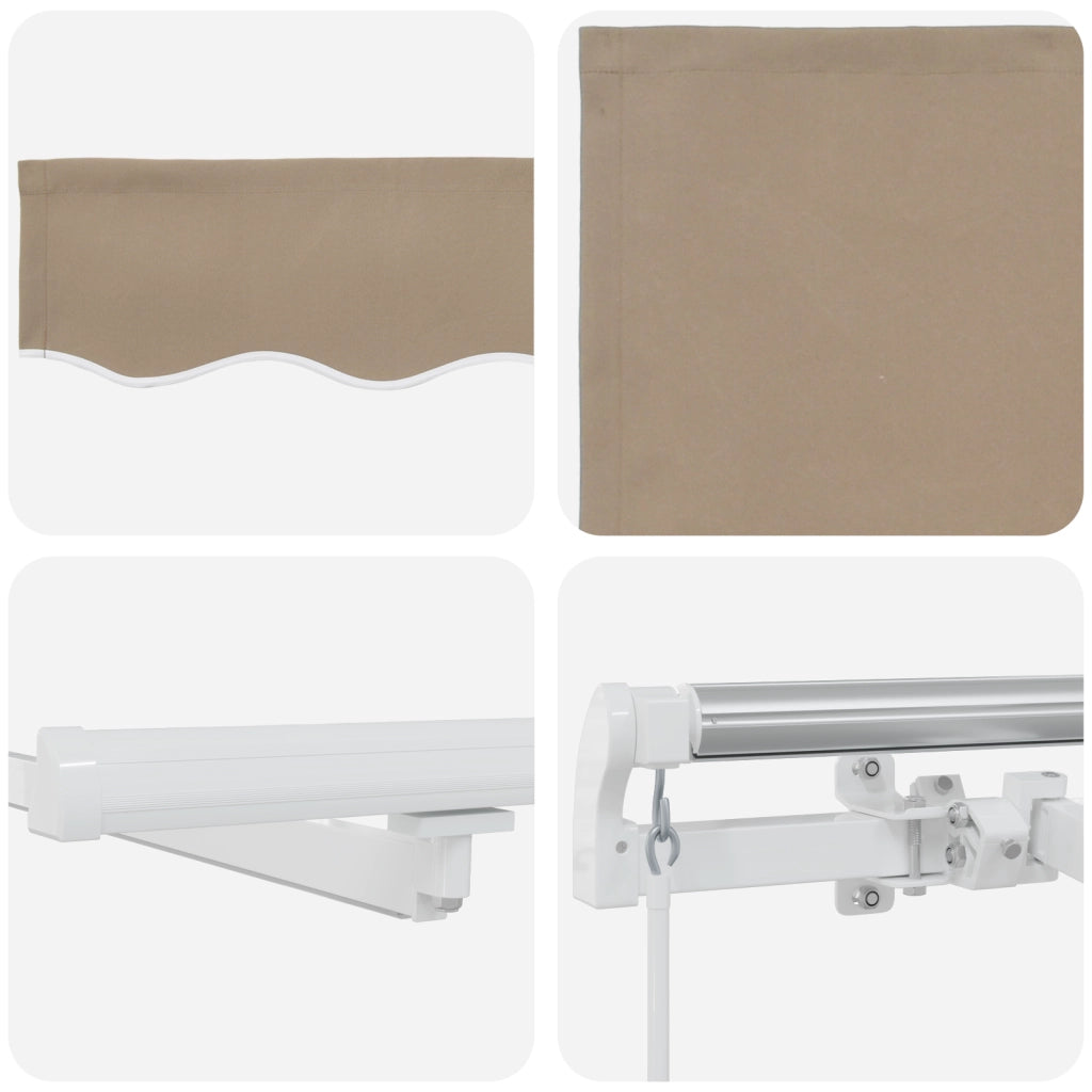 Ombrellone retrattile manuale  con LED Beige 500x300 cm