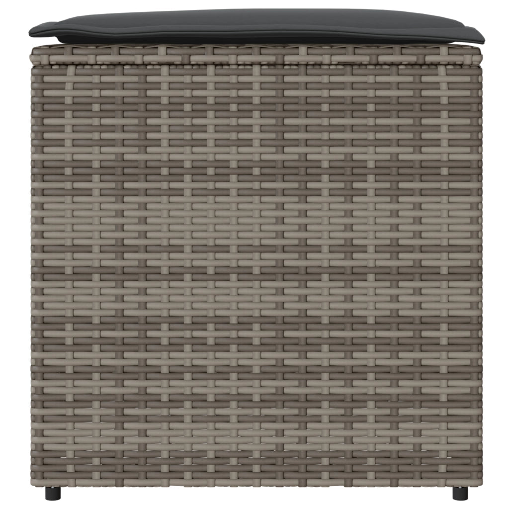 Box di Stoccaggio da Esterno Grigio e Grigio Scuro Rattan Grande