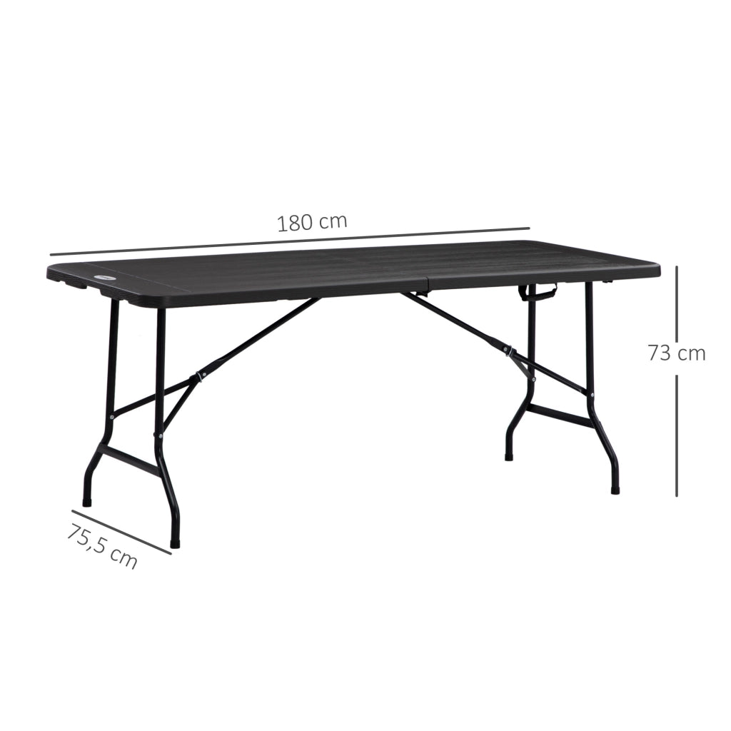 Tavolo da giardino pieghevole rettangolare per 6 persone ¨C zephmum ¨C acciaio e HDPE grigio scuro 180x75,5x73 cm