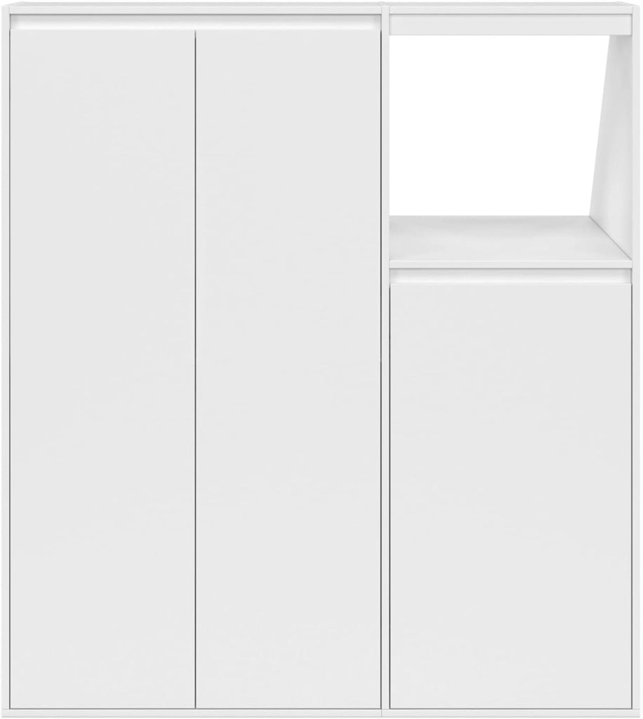 Set di armadi a 2 ante + 1 anta e 1 nicchia TOMI bianco sottopensile
