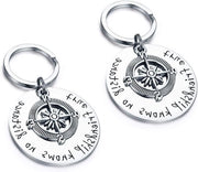 Set di due chiavi con compasso - Amicizia vera - Regalo di amicizia migliore con compasso - Regalo di compleanno - Souvenir