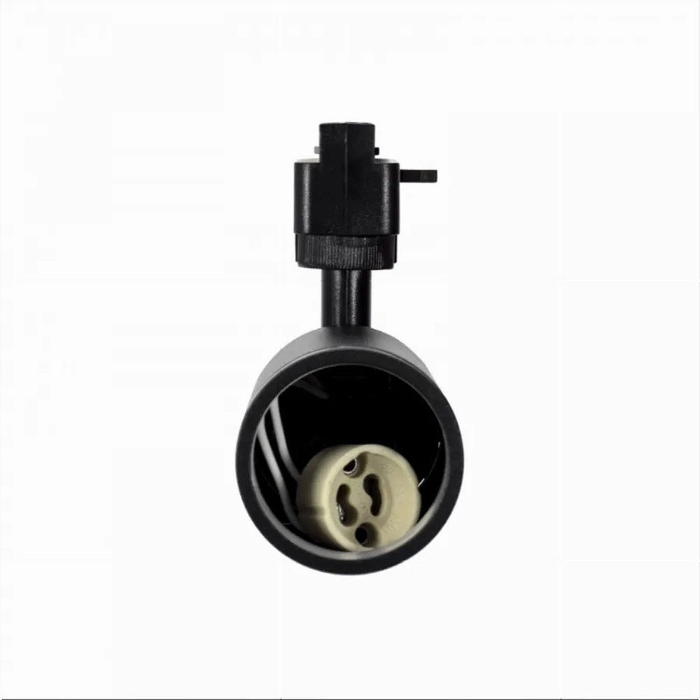 Trade Shop - Lampada Portafaretto Cilindrico Per Binario Monofase Orientabile Attacco Gu10 194c - Nero