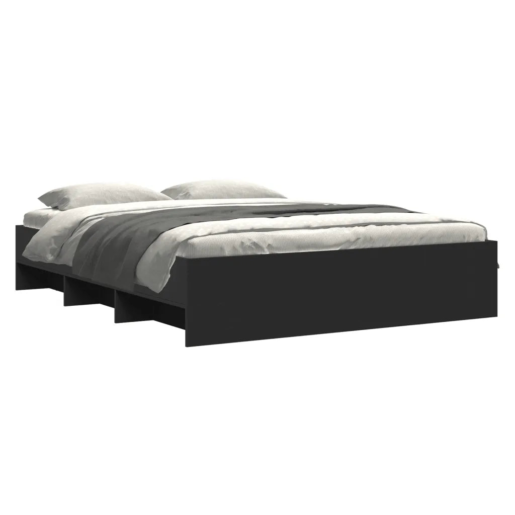 Giroletto senza Materasso Nero 160x200 cm in Legno Multistrato 3295640