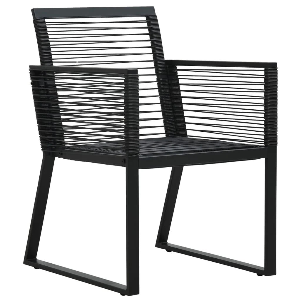 Set da pranzo da esterno 7 pezzi mobili in rattan nero e PVC 02_0014373