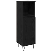 Mobile da Bagno | Armadio da bagno Rovere Nero 30 x 30 x 100 cm Legno multistrato