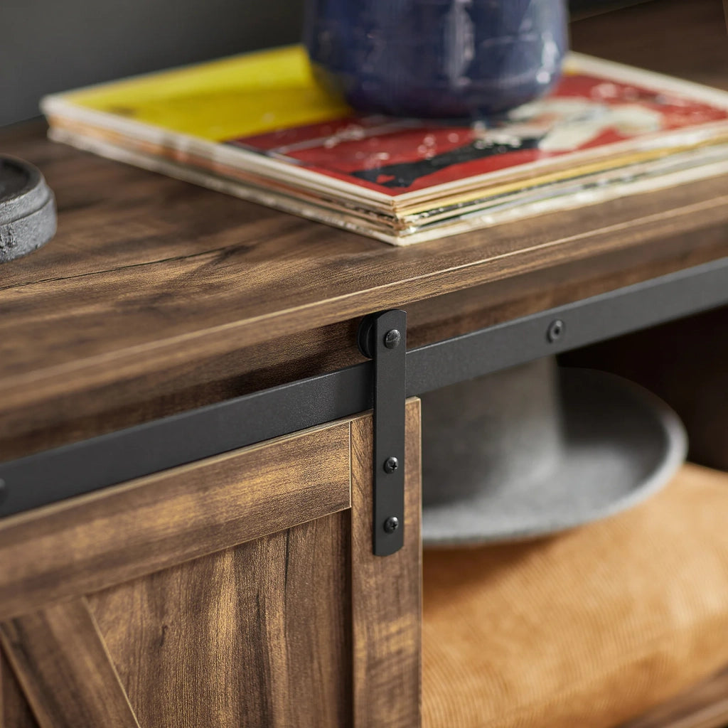 Credenza con ante scorrevoli, Mobile da ingresso, Scarpiera, Armadietto multifunzionale Marrone FSB60-N SoBuy