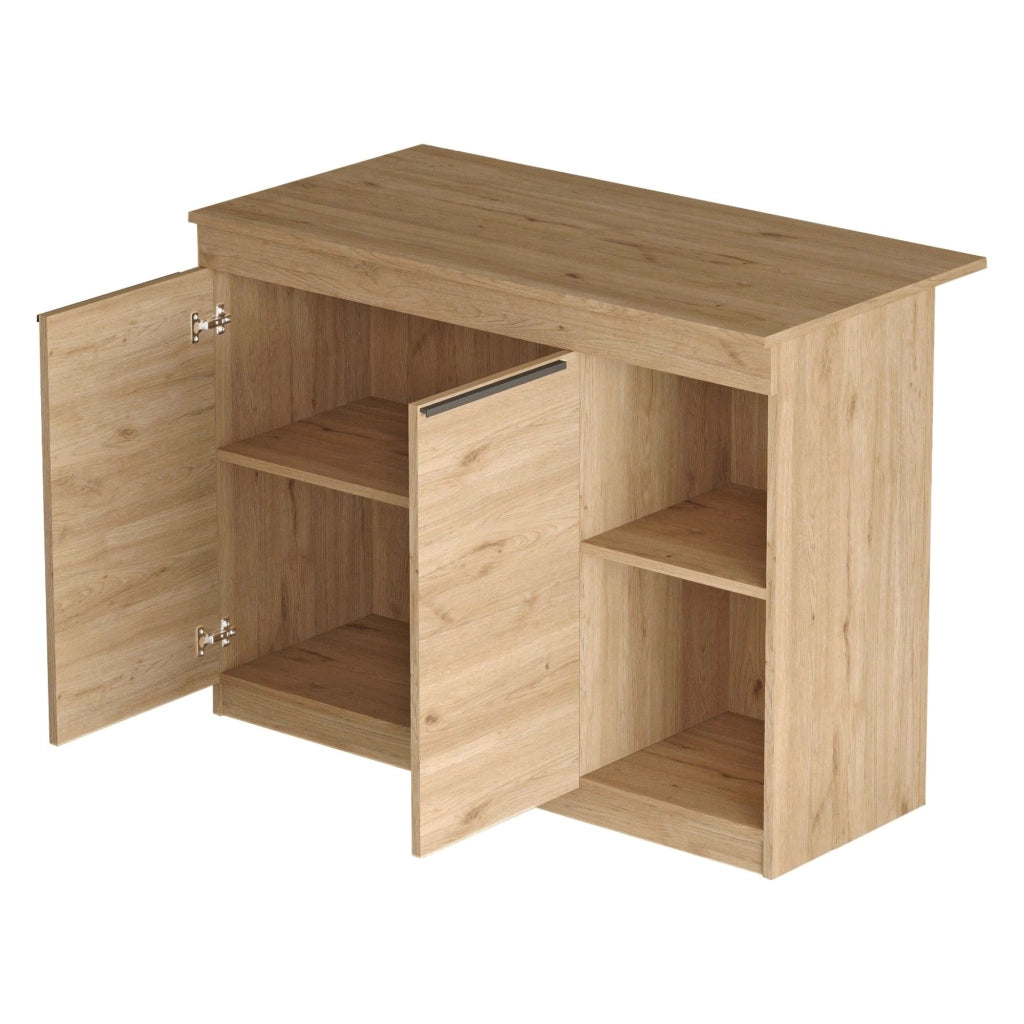 Mobile Dispensa Corsico, Isola da Cucina 2 Ripiani, 120x60x88h cm Marrone Rovere