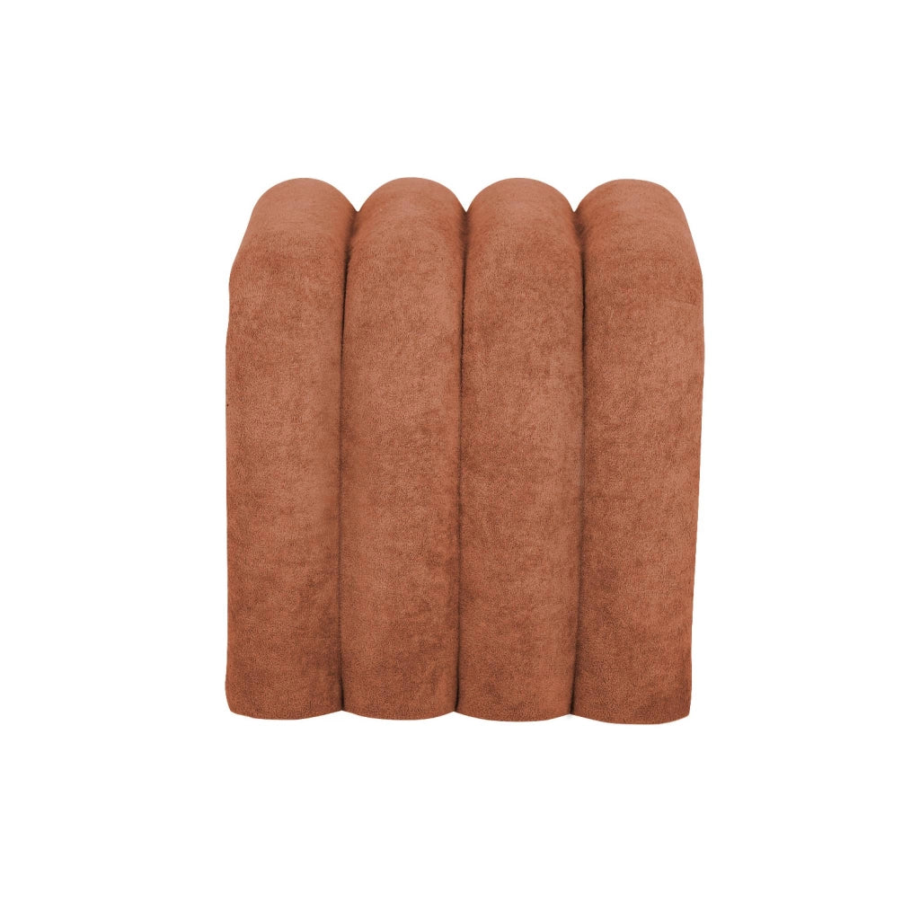 Set 2 pouf contemporanei in tessuto, arancione
