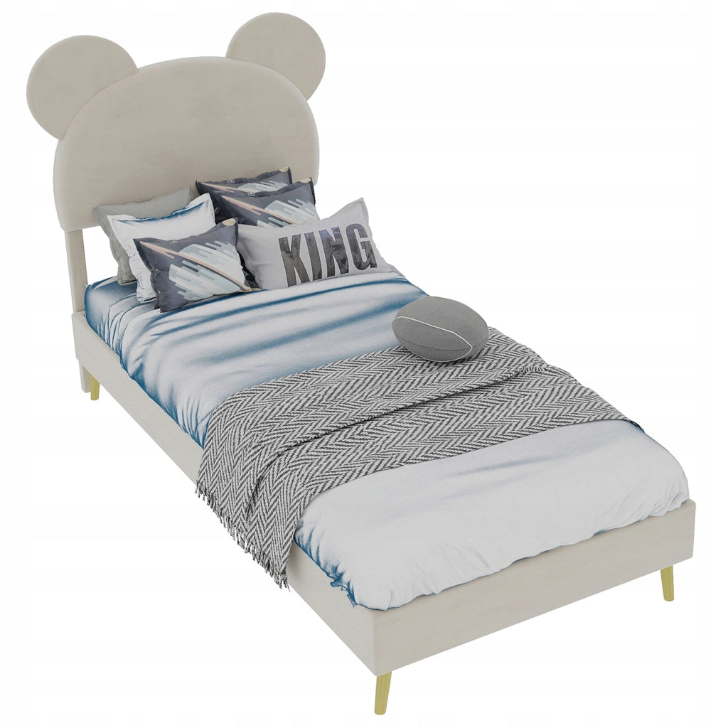 Letto imbottito 90x200 - Xylo - Minimalista beige