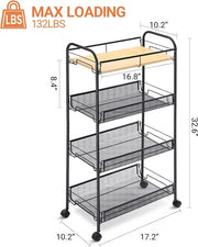 Carrello multifunzionale con ruote per cucina, ufficio, bagno