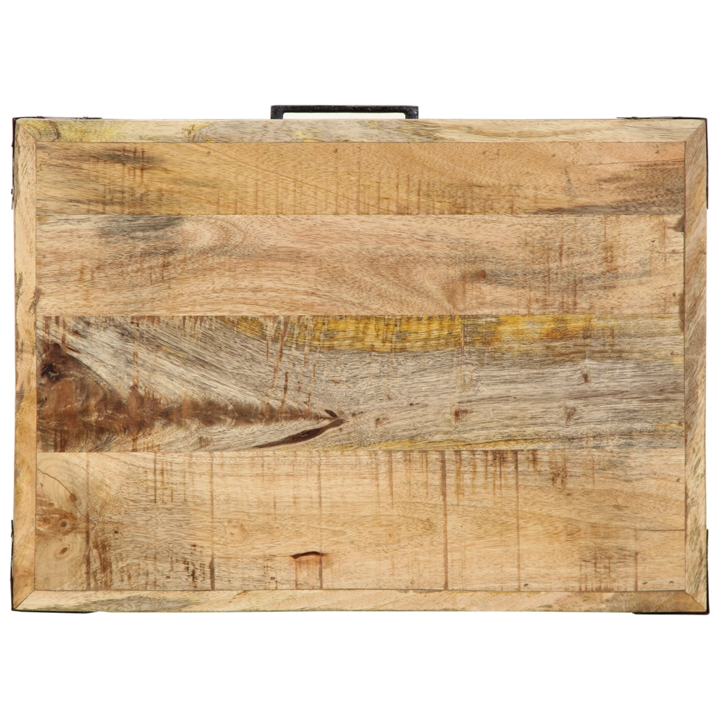 Carrello da Cucina 55x40x80 cm in Legno Massello Rustico di Mango