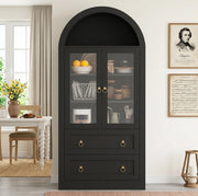 Mobile contenitore alto con ante in vetro, 80 × 36 × 170 cm