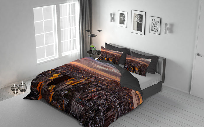 Copripiumino Singolo con Federe Stampato in Microfibra Manhattan