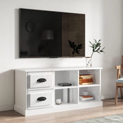 Mobile Porta TV-Mobile per TV-Credenza TV Bianco Lucido 102x35,5x47,5cm Legno Multistrato