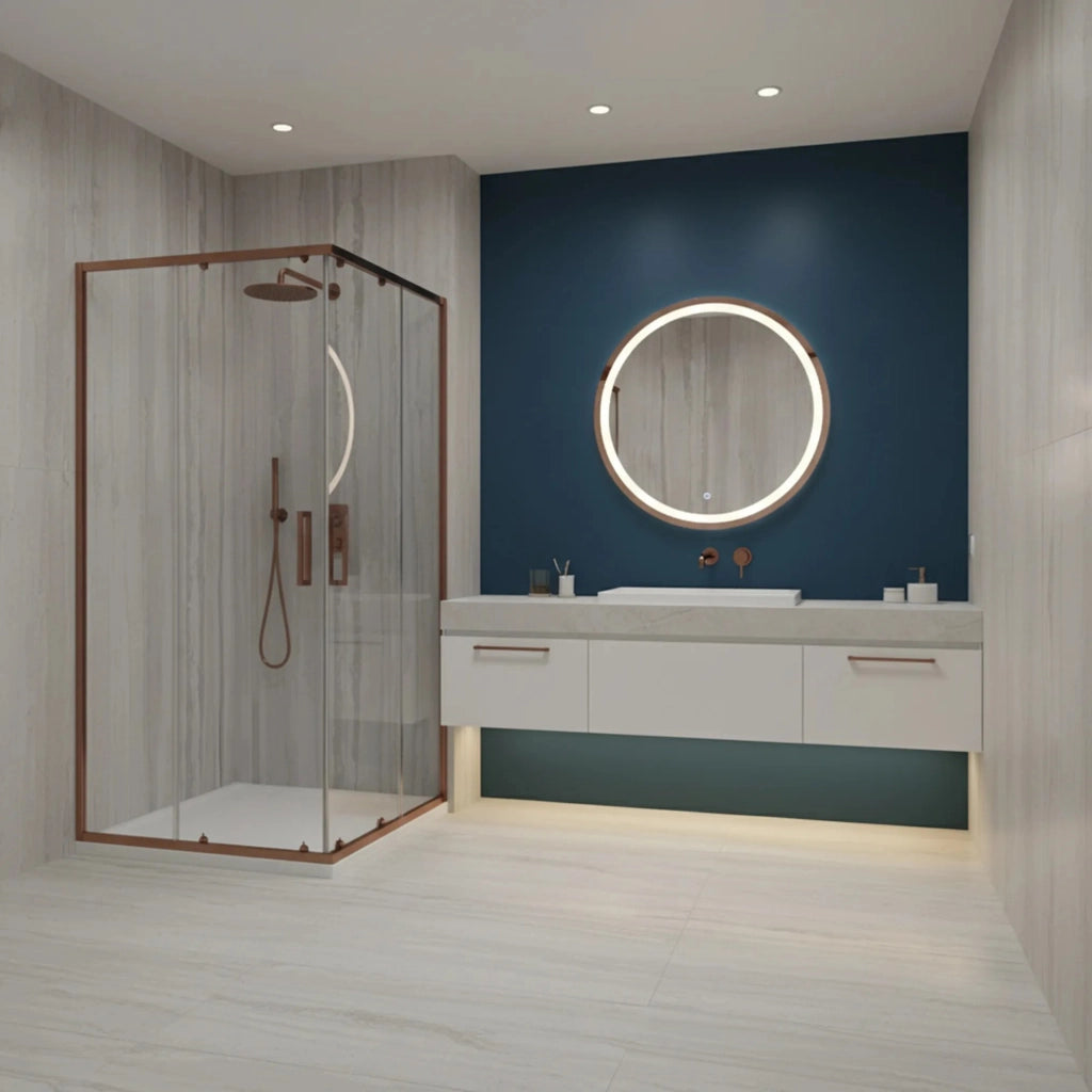 Cabina Doccia Rea City 80x100 Brush Copper con piatto doccia Savoy
