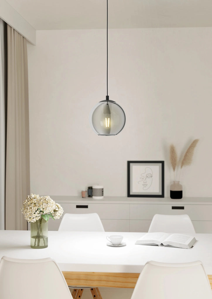 Lampadario Moderno Ariscani 1 Luce Acciaio Nero