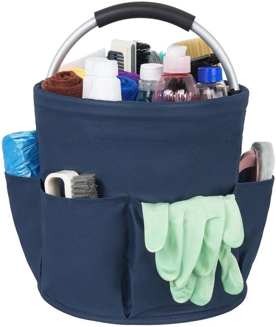 Organizzatore di Pulizia, Tas di Pulizia, Tas di Pulizia Opnibile, Tas di Pulizia Portatile Organizzatore di Pulizia con Maniglia e Sei Tas per Interno, Esterno, Bagno, Blu (Solo Tas)