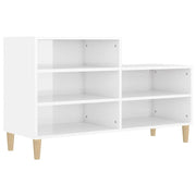 Scarpiera mobile contenitore per scarpe mobile contenitore per ingresso/corridoio/soggiorno finitura lucida 102 x 36 x 60 cm legno ingegnerizzato bianco 02_0021288