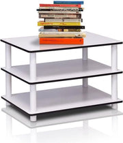 TV-standaard salontafel, 3 lagen, 59,9 x 39,6 x 39,6 cm, Bianco