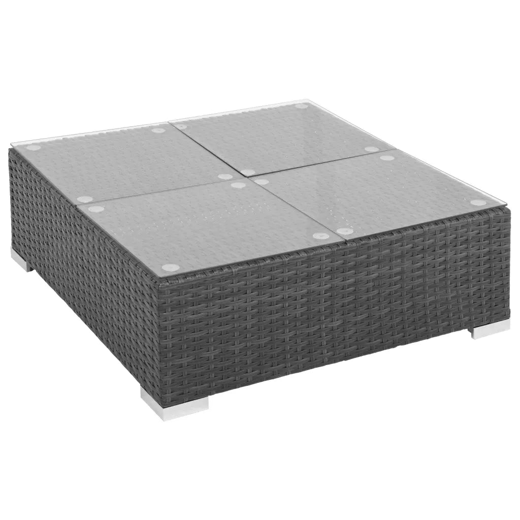 Set Divani da Giardino 7 pz con Cuscini in Polyrattan Nero 44596