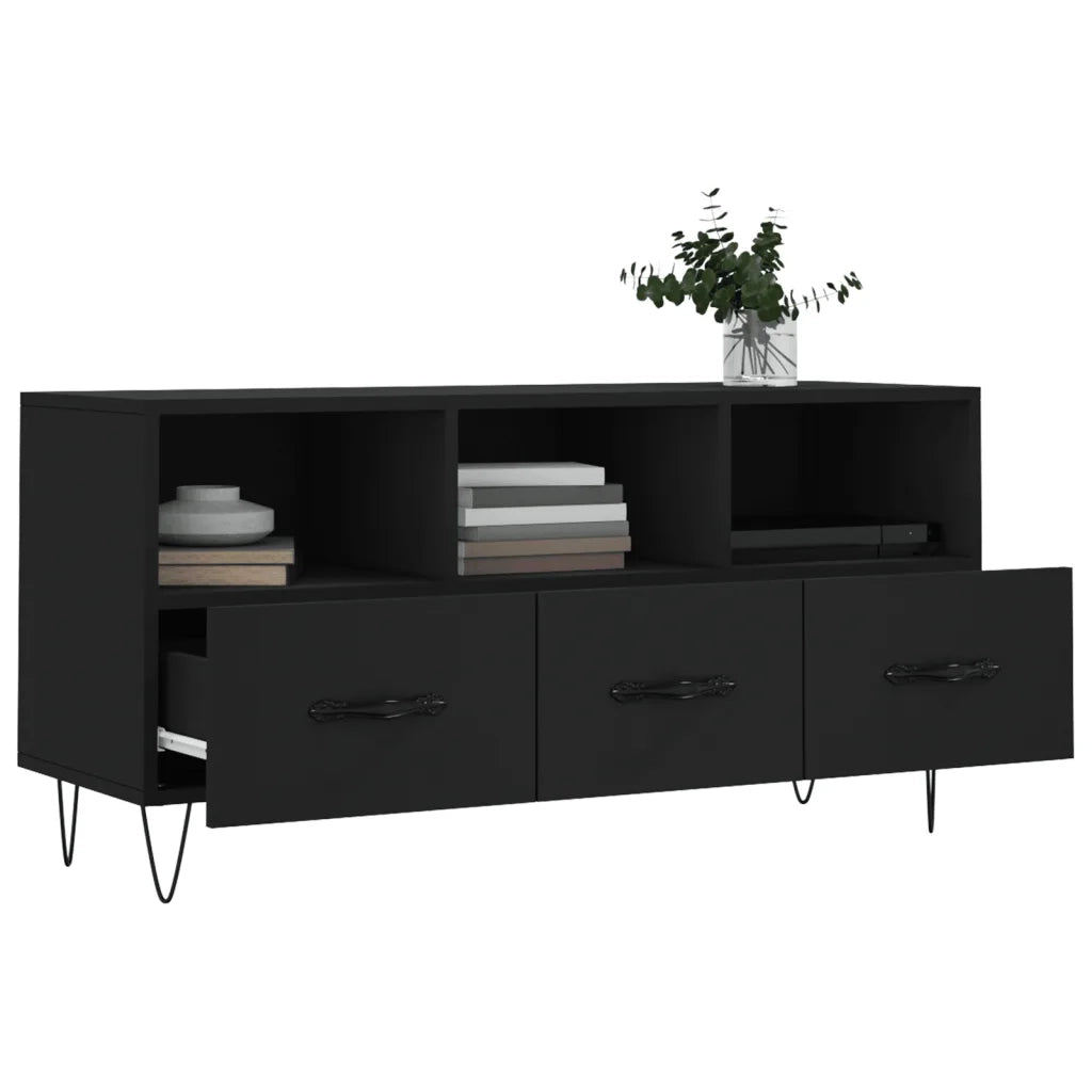 Mobile Porta TV Nero 102x36x50 cm in Legno Multistrato 829029