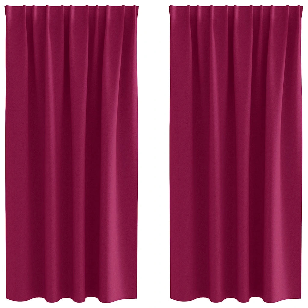 vidaXL Tende con tende 2 pcs Rosso vino Poliestere