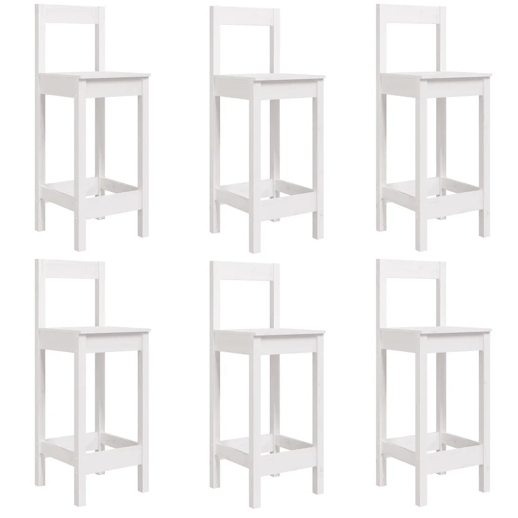 Set Bar da Giardino 7 pz Bianco in Legno Massello di Pino 3154761