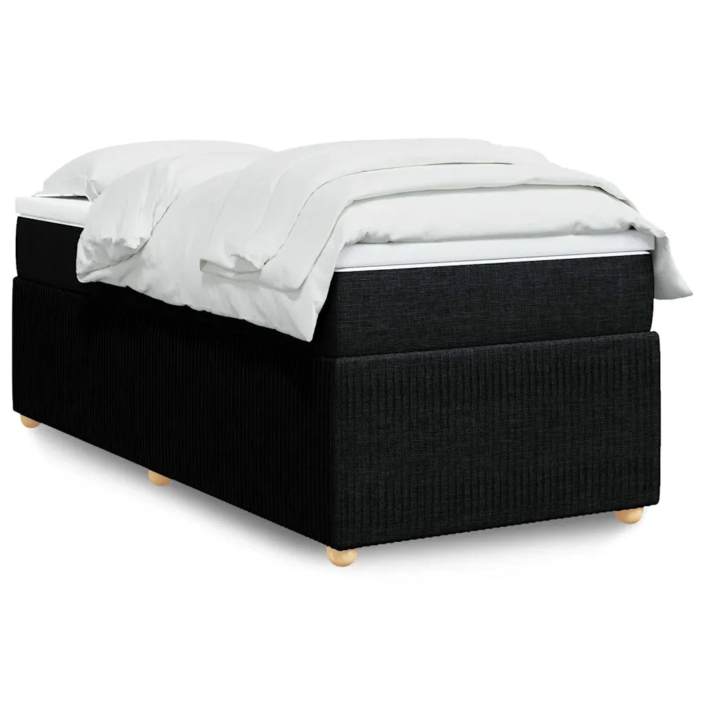 Giroletto a Molle con Materasso-Struttura Letto Nero 90x190 cm in Tessuto 834684