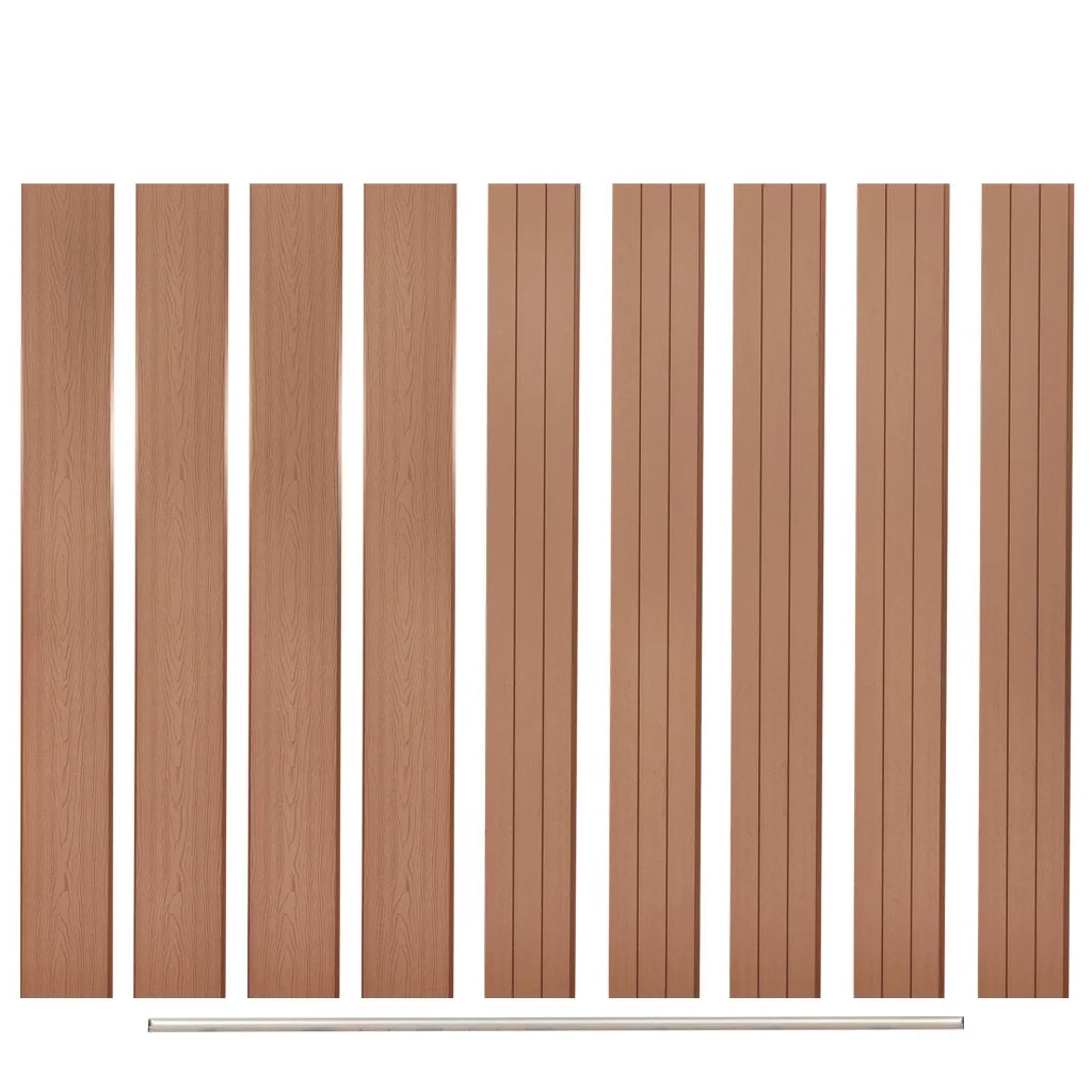 Pannelli di Ricambio per Recinzione 9 pz in WPC 170 cm Marrone cod mxl 6965