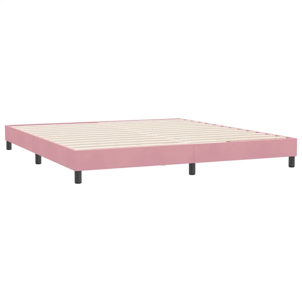 Letto a Molle con Materasso e LED Rosa 180x210 cm in Velluto 3317090