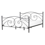 Letto matrimoniale 140 x 200 cm Rete a doghe con struttura in metallo Nero Retro